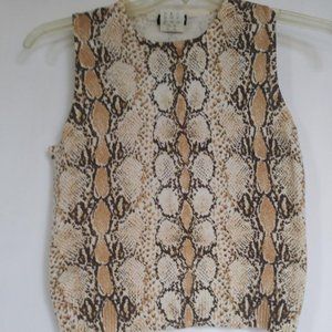Esprit sleeveless python-print knit top